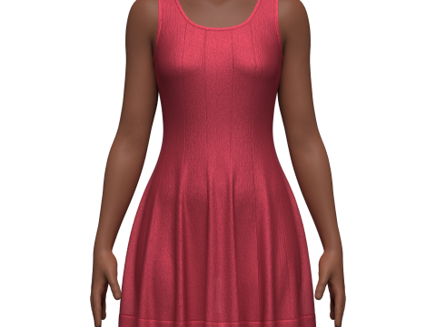 Female Fit and Flare Dress 3D Model