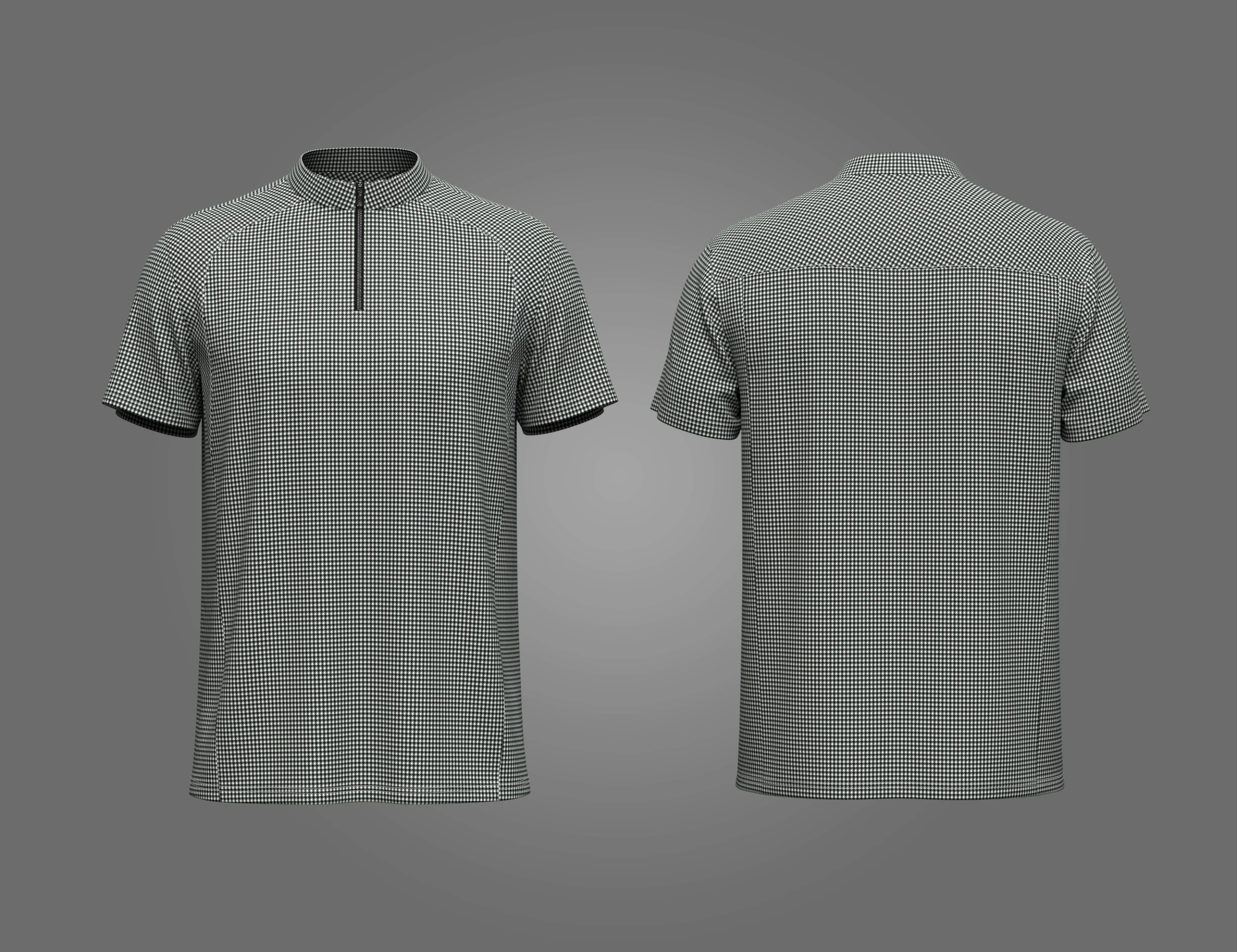 Camiseta Masculina Meio Zíper Modelo 3D .c4d .max .obj .3ds .fbx .stl .blend