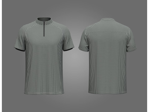 Male Half Zip Tshirt 3D 模型