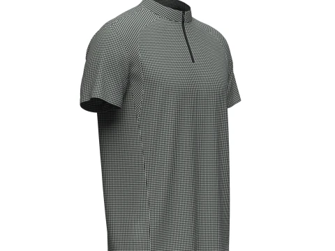 Camiseta Masculina Meio Z&iacute;per Modelo 3D