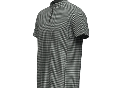 Camiseta Masculina Meio Z&iacute;per Modelo 3D