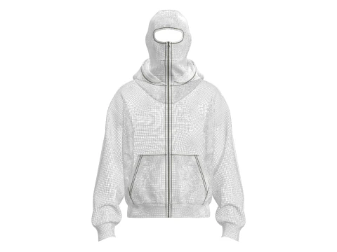 Male Balaclava Hoodie 3D Model