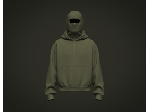 Male Balaclava Hoodie Model 3D