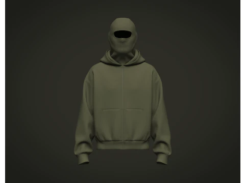 Male Balaclava Hoodie 3D Model