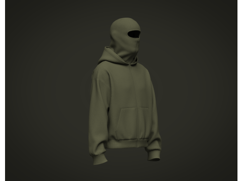 Male Balaclava Hoodie Model 3D