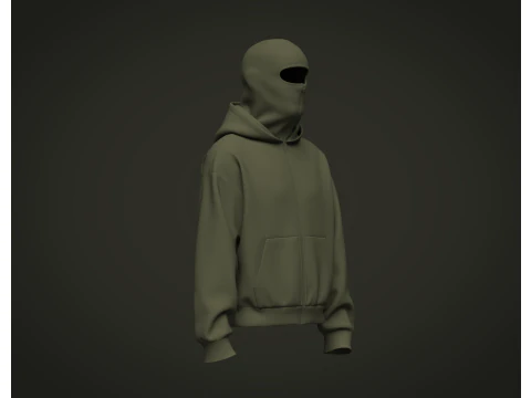 Male Balaclava Hoodie 3D Model