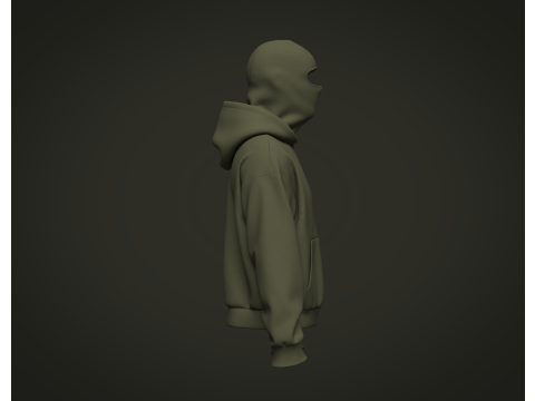 Male Balaclava Hoodie Model 3D