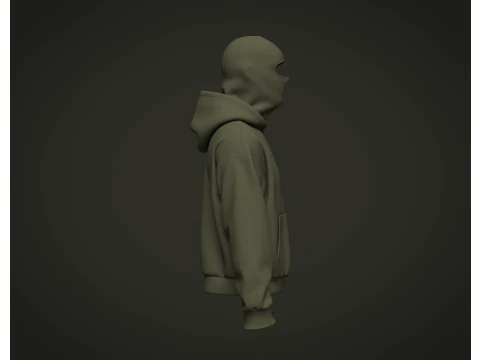 Male Balaclava Hoodie 3D Model