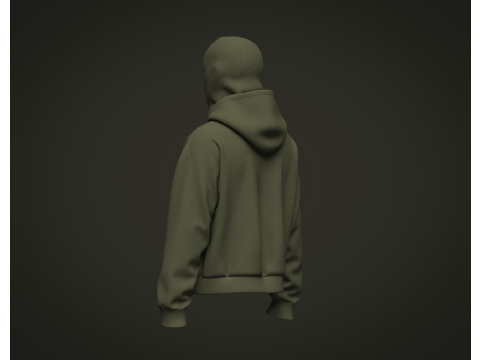 Male Balaclava Hoodie Model 3D