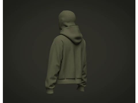 Male Balaclava Hoodie 3D Model