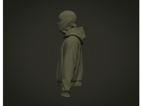 Male Balaclava Hoodie Model 3D
