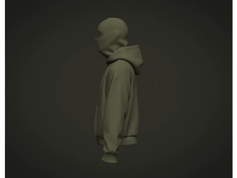 Male Balaclava Hoodie 3D Model