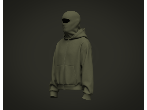 Male Balaclava Hoodie Model 3D