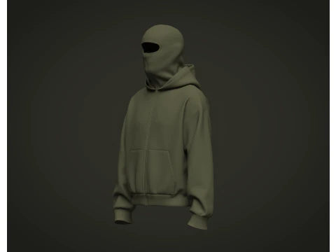 Male Balaclava Hoodie 3D Model