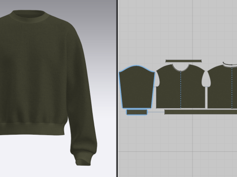 Male Oversized Cropped Sweater Modelo 3D