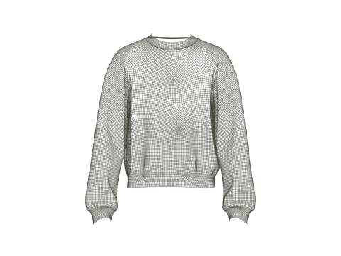 Male Oversized Cropped Sweater 3D Model