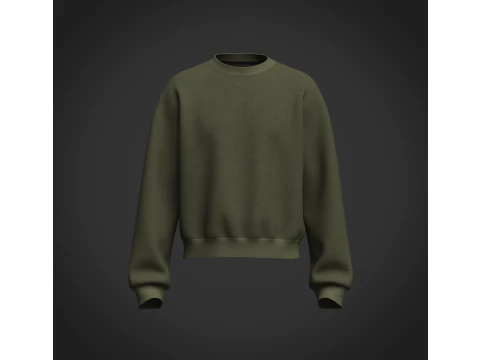 Male Oversized Cropped Sweater 3D Model