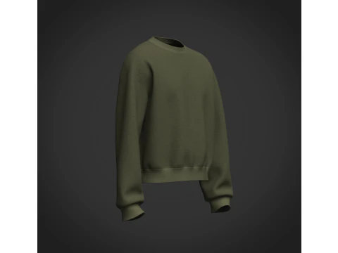 Male Oversized Cropped Sweater 3D Model