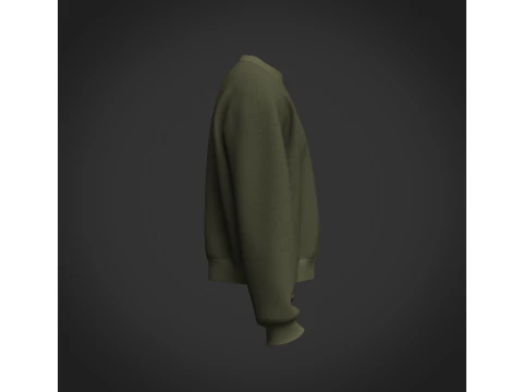 Male Oversized Cropped Sweater 3D Model