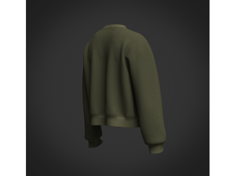 Male Oversized Cropped Sweater Modelo 3D