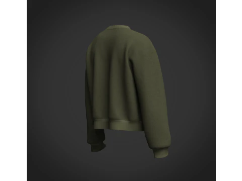 Male Oversized Cropped Sweater 3D Model