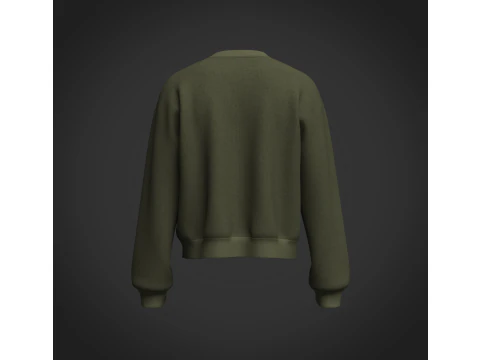 Male Oversized Cropped Sweater 3D Model