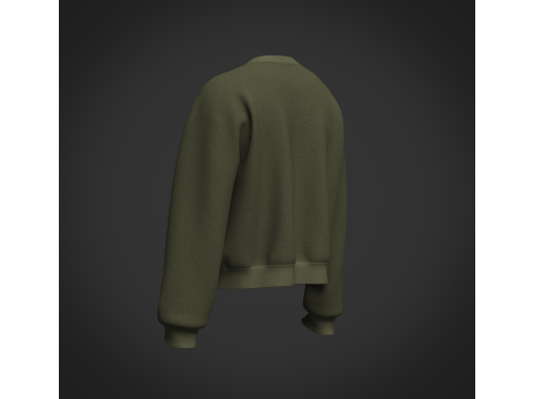 Male Oversized Cropped Sweater Modelo 3D