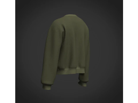 Male Oversized Cropped Sweater 3D Model