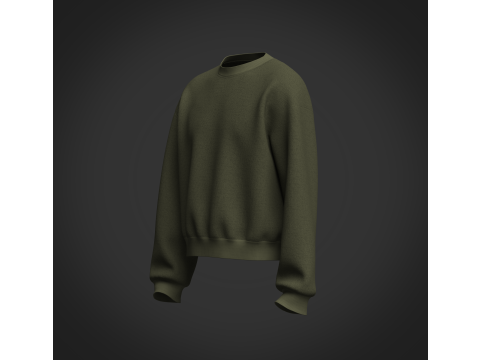 Male Oversized Cropped Sweater Modelo 3D