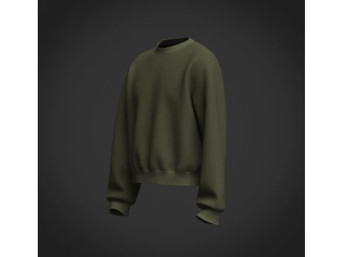 Male Oversized Cropped Sweater 3D Model