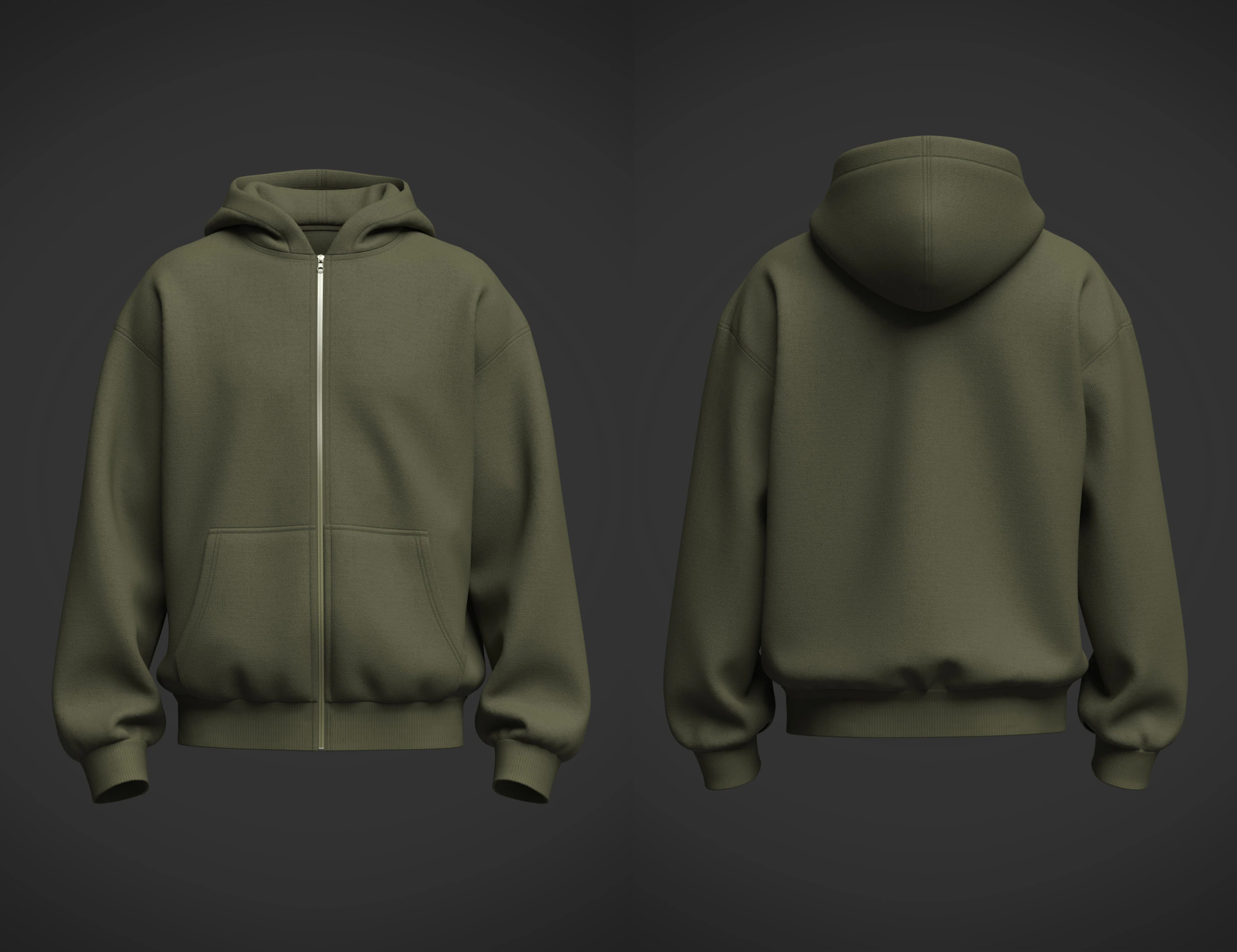 Male Oversized Cropped Zip Hoodie 3D Model .c4d .max .obj .3ds .fbx .stl .blend 