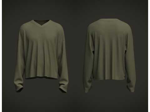 Male Oversized Longsleeve Tshirt 3D 模型