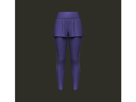 Female Sports Legging with Shorts Modèle 3D