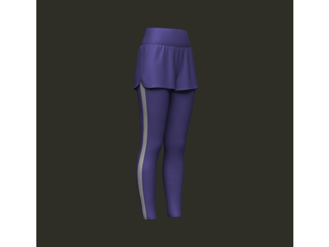 Female Sports Legging with Shorts Modèle 3D