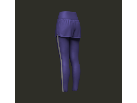 Female Sports Legging with Shorts Modèle 3D