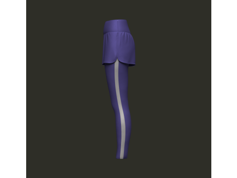 Female Sports Legging with Shorts Modèle 3D