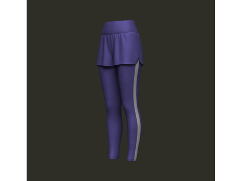 Female Sports Legging with Shorts Modèle 3D