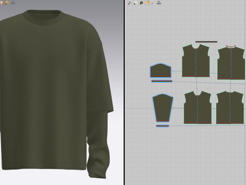 Male Oversized Longsleeve T-shirt Modelo 3D