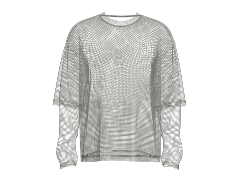 Male Oversized Longsleeve T-shirt Modelo 3D