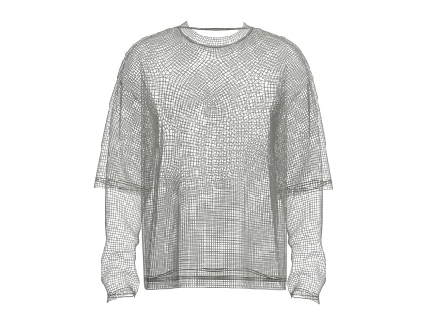 Male Oversized Longsleeve T-shirt 3D Model