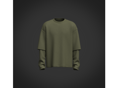 Male Oversized Longsleeve T-shirt Modelo 3D