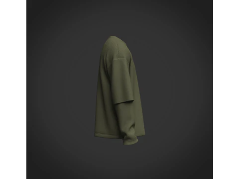 Male Oversized Longsleeve T-shirt 3D Model
