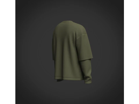 Male Oversized Longsleeve T-shirt 3D Model
