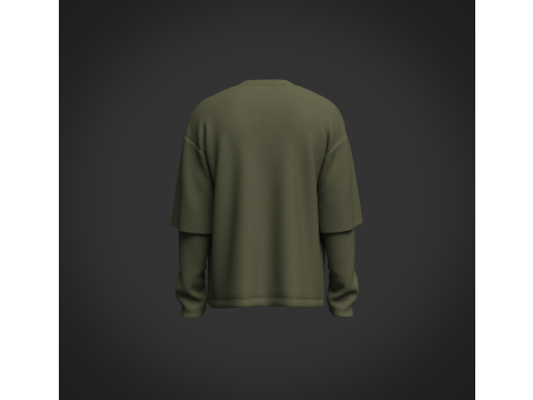 Male Oversized Longsleeve T-shirt Modelo 3D