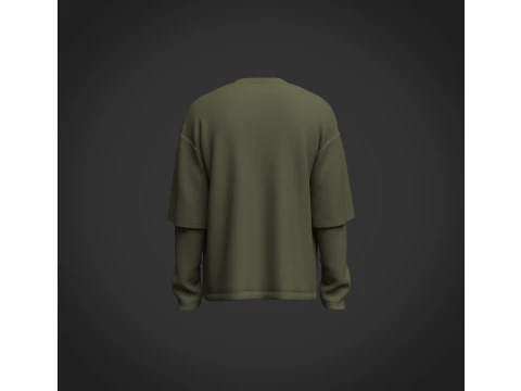 Male Oversized Longsleeve T-shirt 3D Model