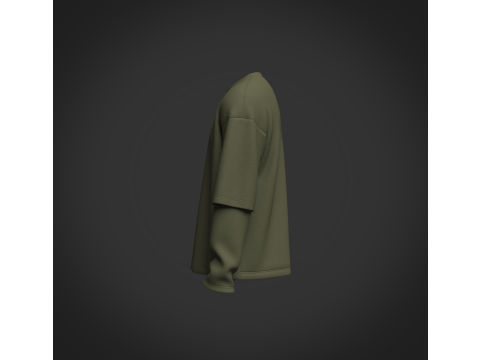 Male Oversized Longsleeve T-shirt Modelo 3D