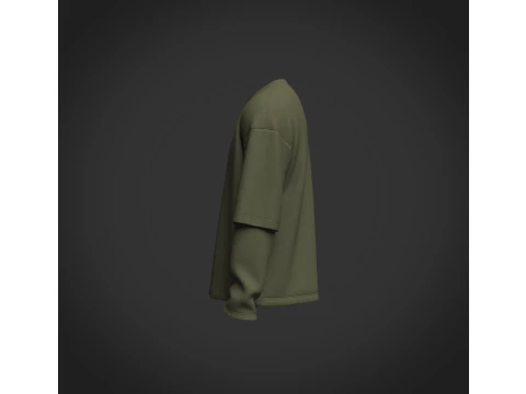 Male Oversized Longsleeve T-shirt 3D Model