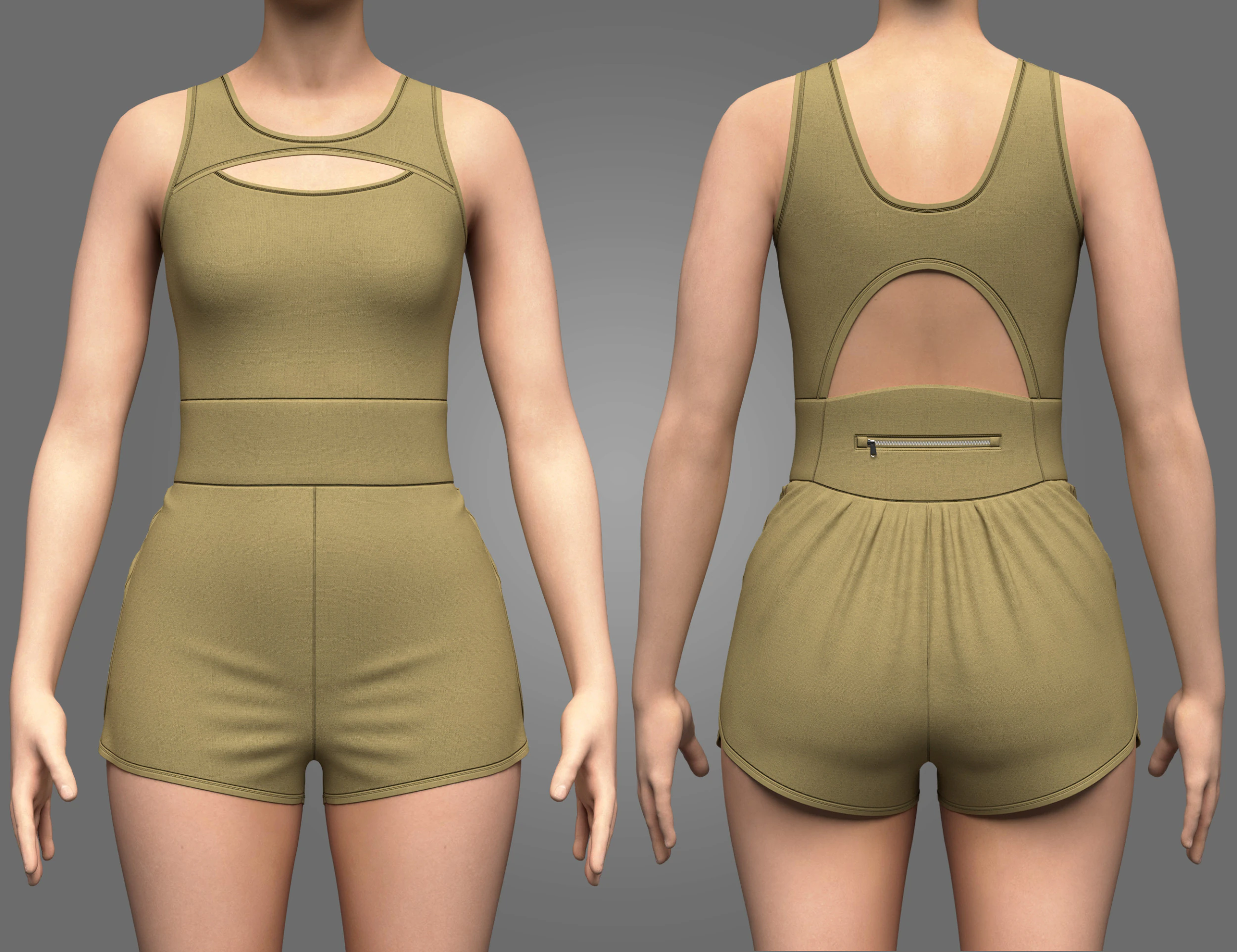 Female Running Suit 3D Model .c4d .max .obj .3ds .fbx .stl .blend 