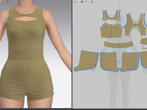 Female Running Suit 3D Model