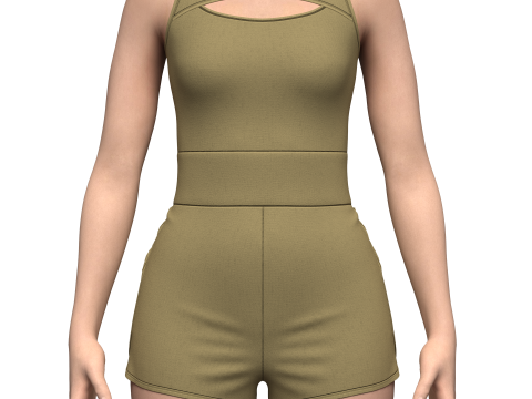 Female Running Suit 3D Model